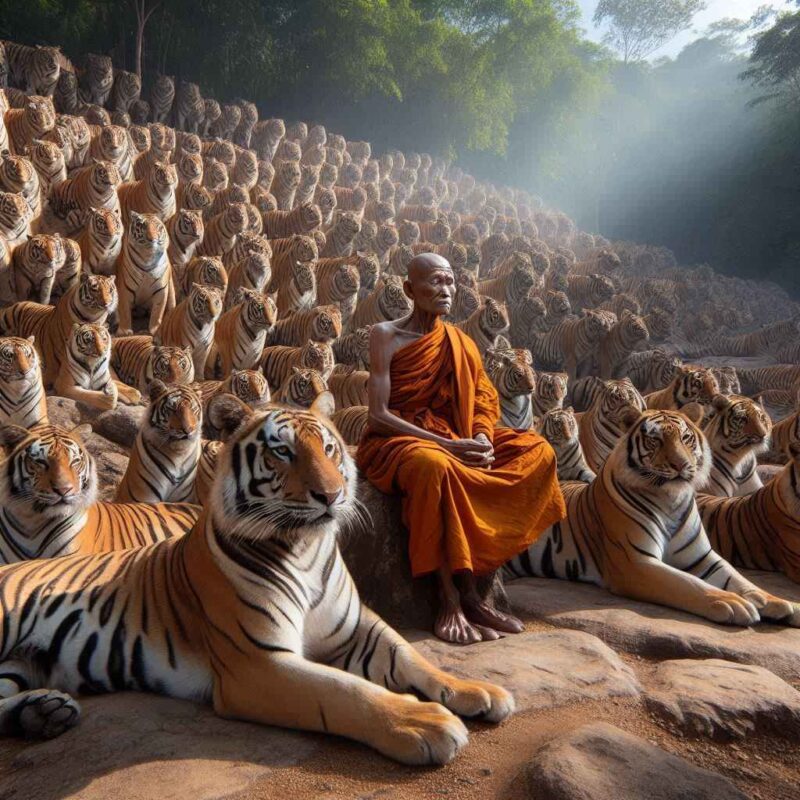 Tiger Temple in Kanchanaburi, Thailand